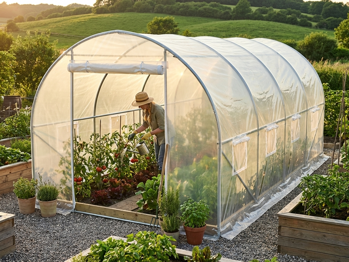 Transparent Polytunnel Greenhouse Cover 3x8x2m - product detail