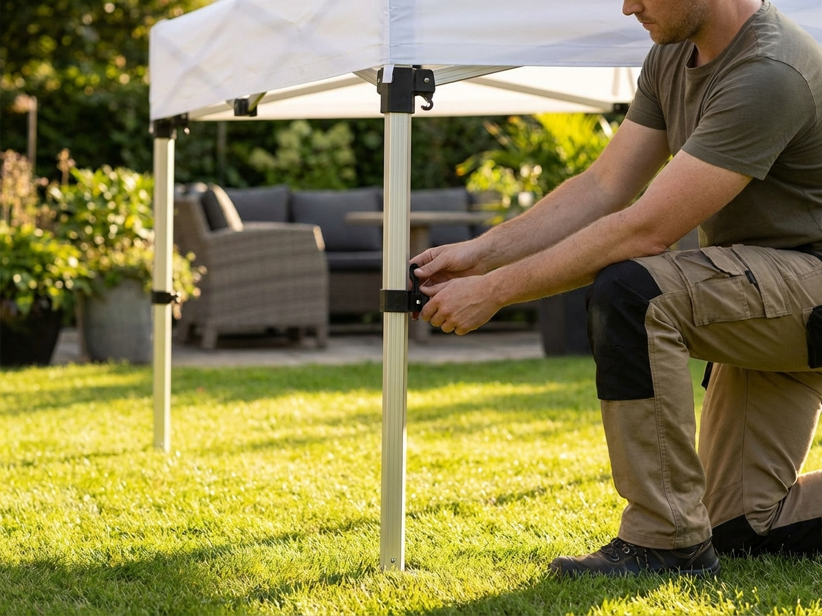 Adjustable silver corner leg made of steel and plastic - product detail