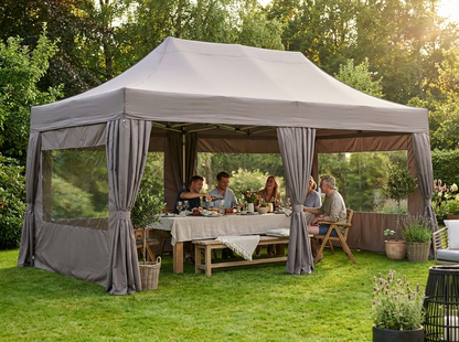 Pop up gazebo 4x6m in latte colour with aluminium frame for outdoor events - view 3