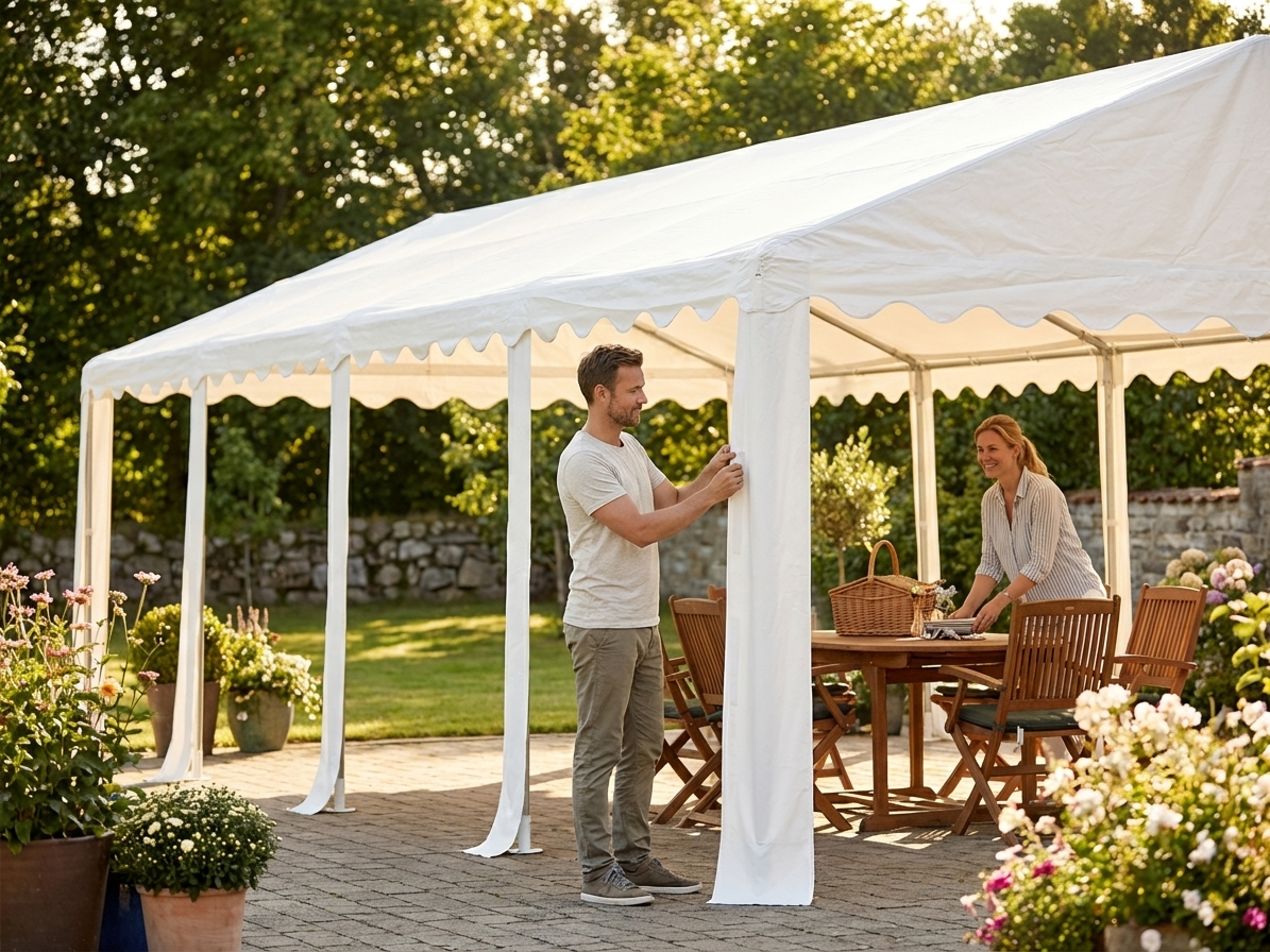 Roof Cover 4x10 m White Polyethylene Tarpaulin - view 3
