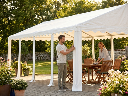 Roof Cover 4x10 m White Polyethylene Tarpaulin - view 3