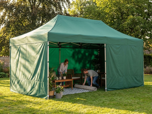 Pop up gazebo 3x6m green with aluminium frame