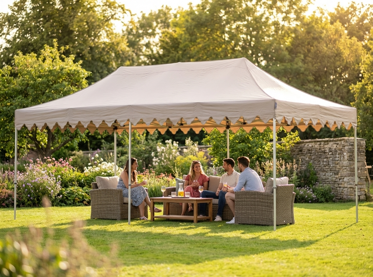 Pop up gazebo in latte with aluminium frame for outdoor events - view 3