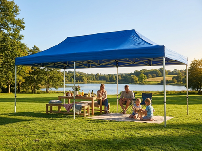 Blue pop-up gazebo 4x8 m with aluminium frame for outdoor events - view 3