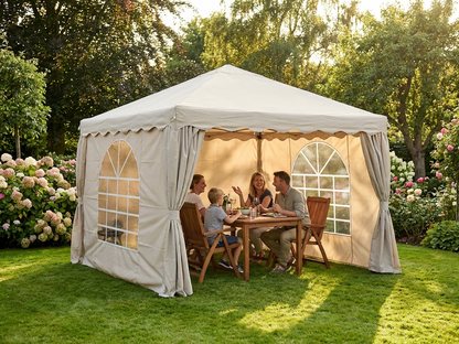 Sand coloured 3x3 m marquee for outdoor events - view 3