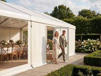 White PVC Endwall for Outdoor Use, 3x6m - view 3