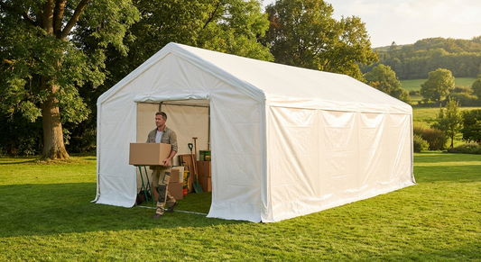White 5x10m storage tent for outdoor events - product detail