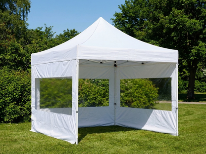 Pop up gazebo in white with steel frame for outdoor events