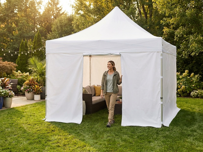 White PVC sidewall with door for event shelter, 3m - view 3