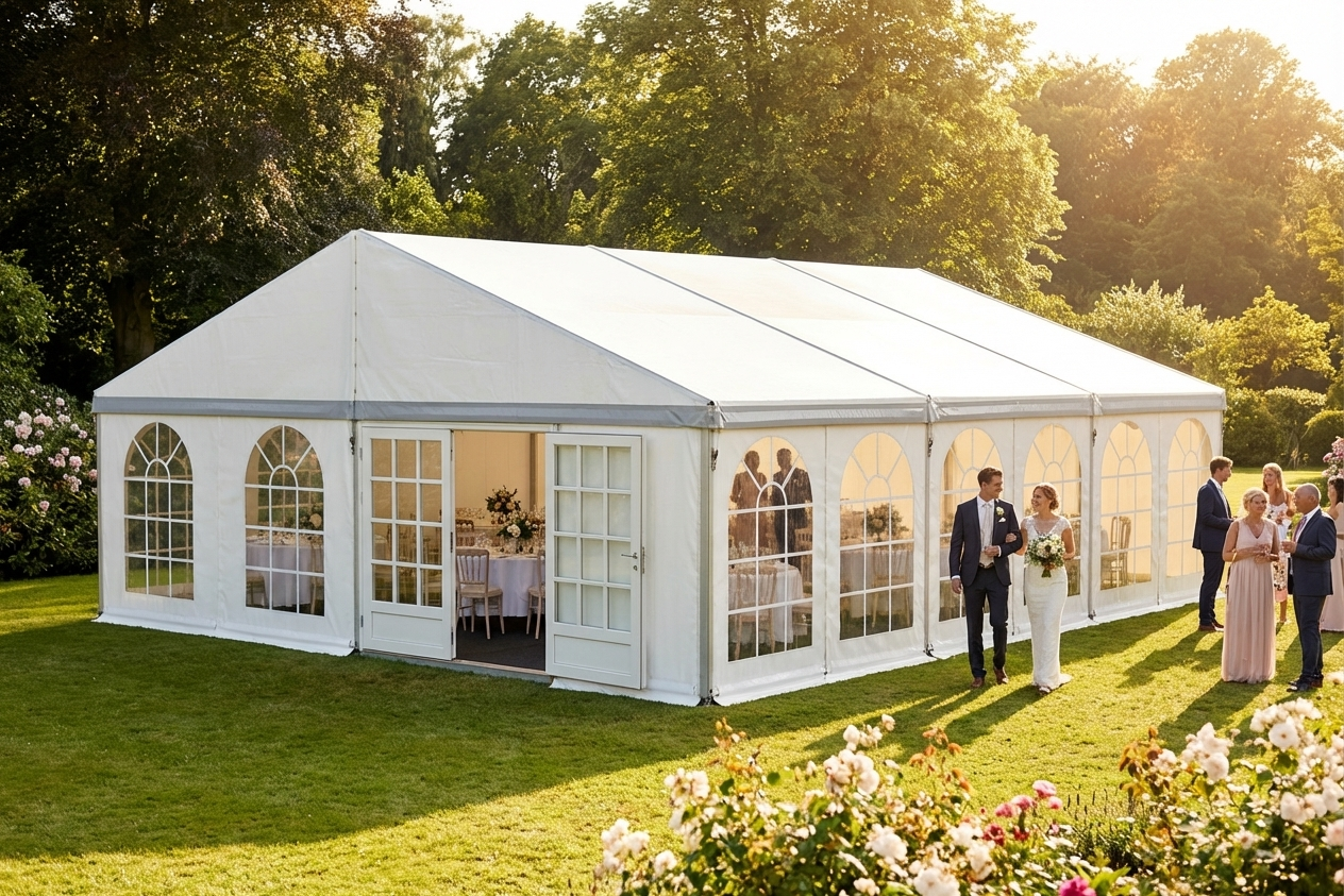 Heavy Duty Marquee 9x12 m in White PVC for Events - view 3