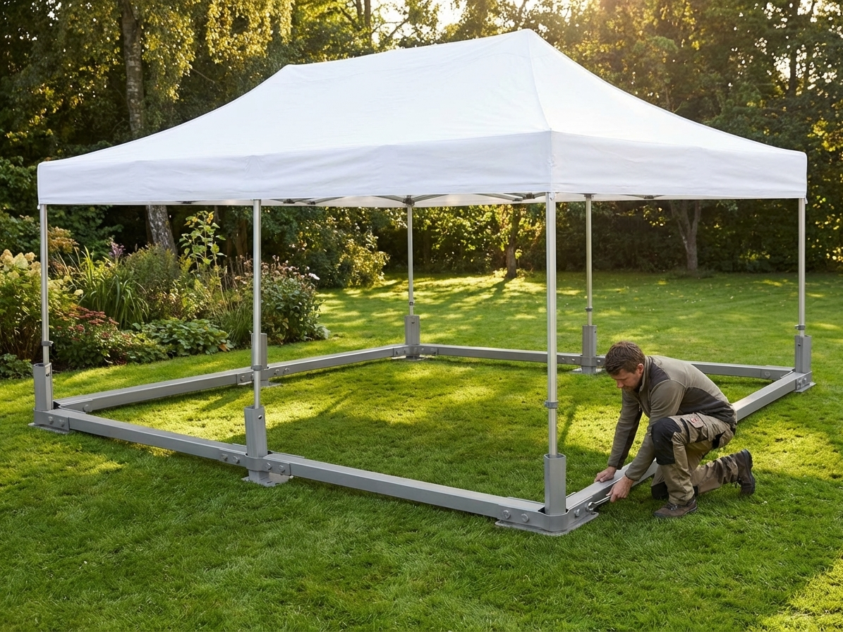 Steel ground bar for event tents
