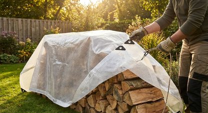 Clear tarpaulin 10x14m reinforced PE for outdoor use - product detail