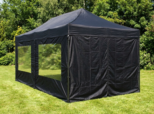Black gazebo sidewall kit 4x6 m for outdoor events - product detail