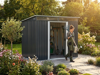 Garden Shed 2.38x1.74x1.96m in Anthracite and White - view 3