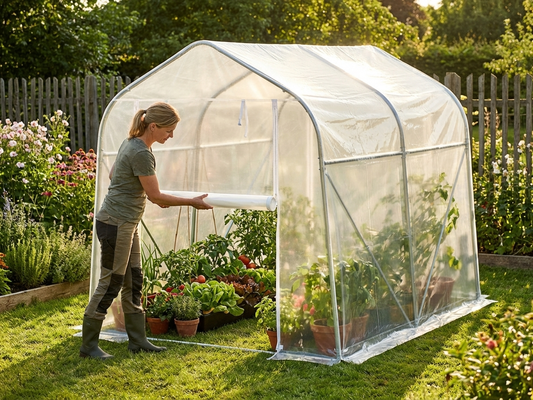 Polytunnel roof cover 2.4x2.4x2m transparent for greenhouses