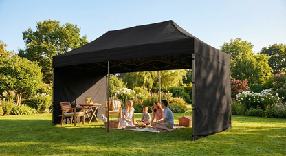 Black pop-up gazebo 4x4m for outdoor events - product detail