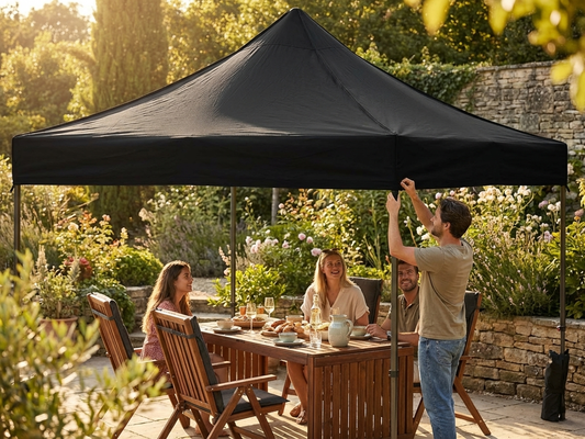Black gazebo roof cover 4x4 meters for outdoor events