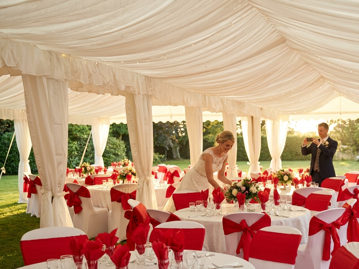 Marquee Lining and Leg Curtain Pack in White for 4x8 m Marquee - view 3