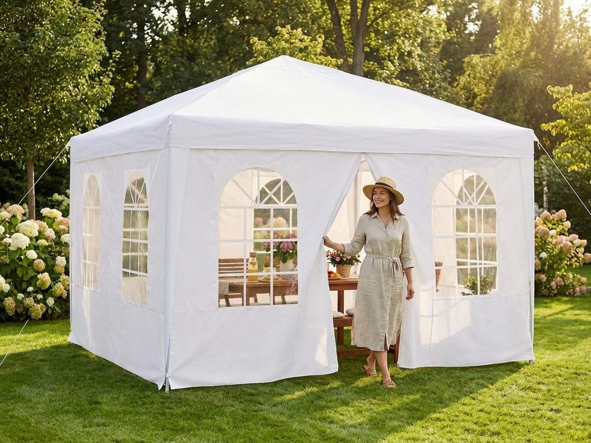 White sidewall kit for 4x4m pop-up gazebo