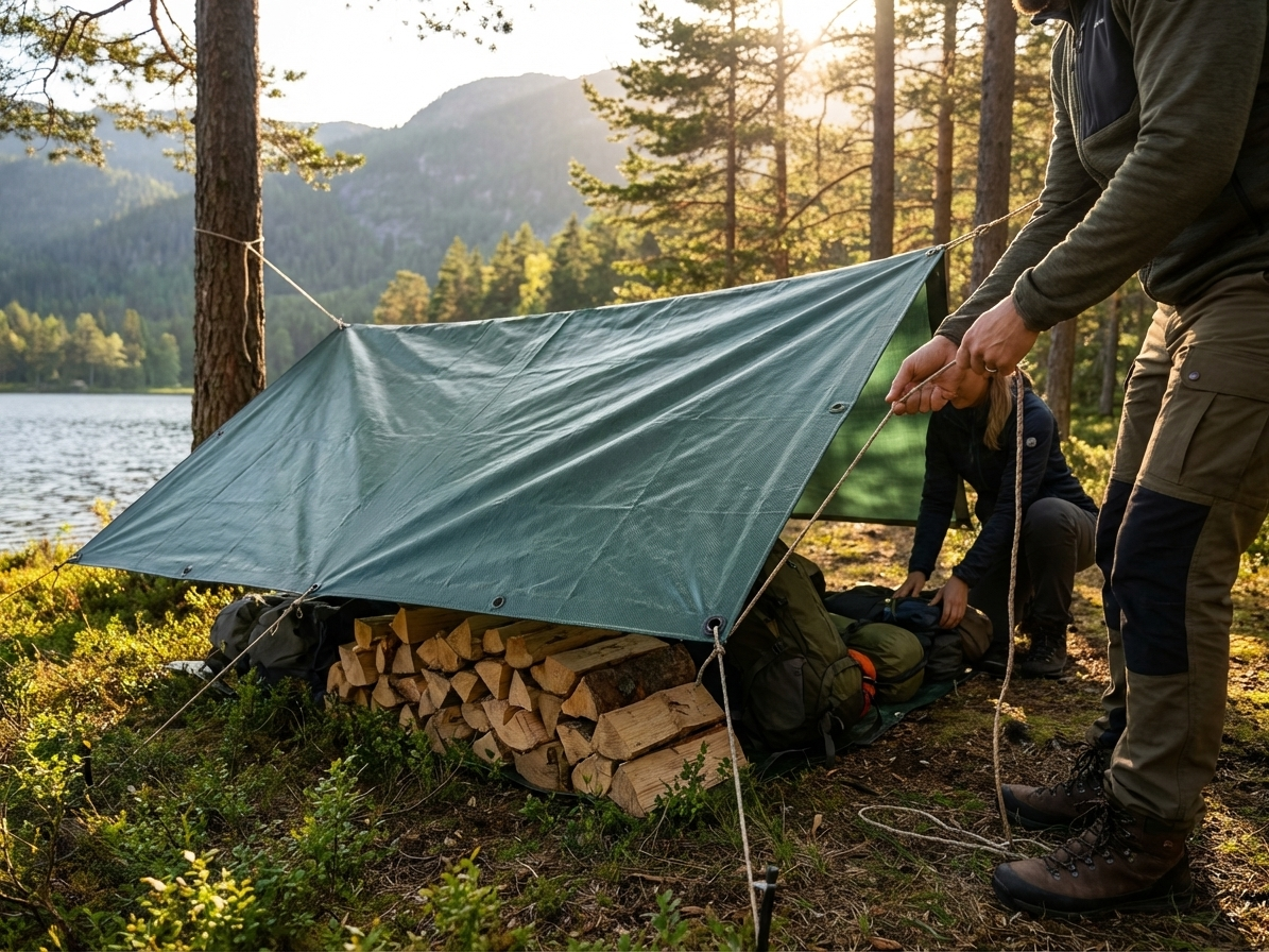 Heavy Duty Tarpaulin 8x12 m Green for Outdoor Use - view 3