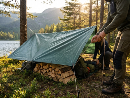 Heavy Duty Tarpaulin 8x12 m Green for Outdoor Use - view 3