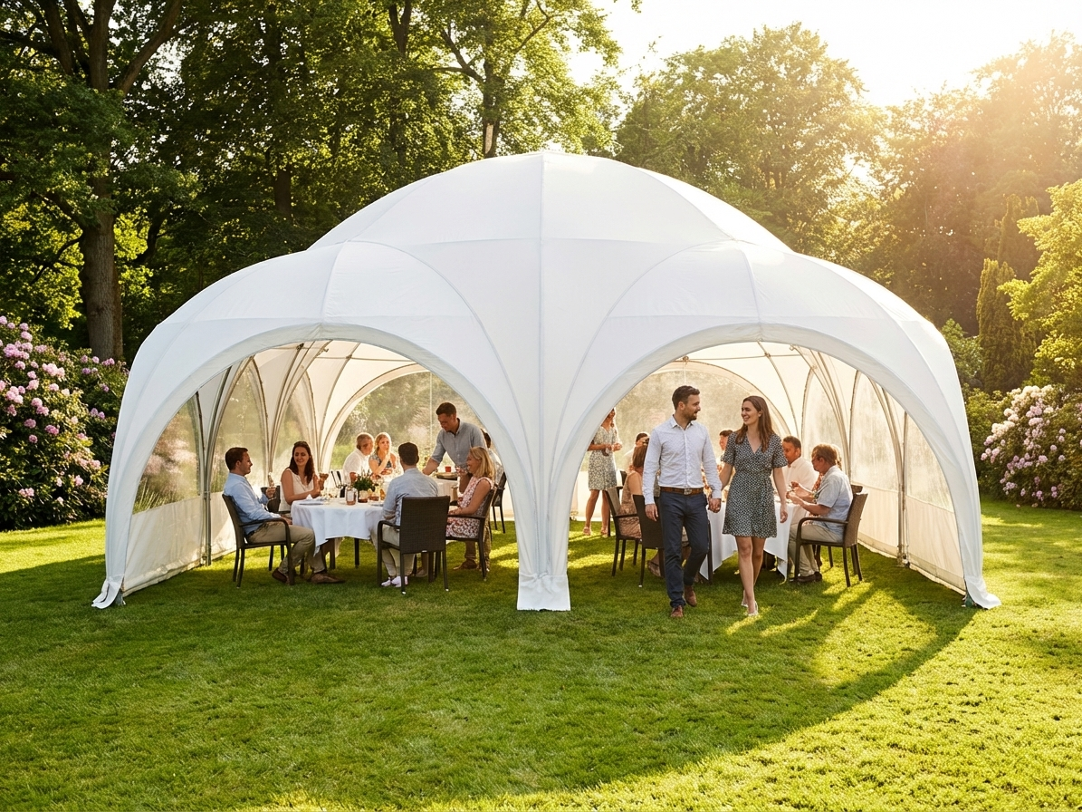 Dome Marquee 6x6 m White for Outdoor Events
