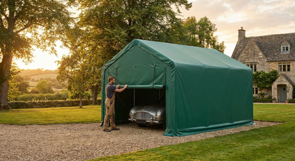 Green PVC Portable Garage Roof Cover for Outdoor Use