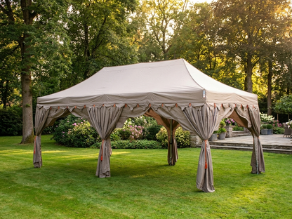Pop Up Gazebo 3x6m with Latte and Orange colours, steel frame for outdoor use