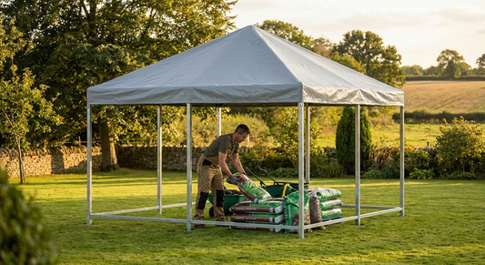 PVC roof cover for storage shelter, 4x4 m grey