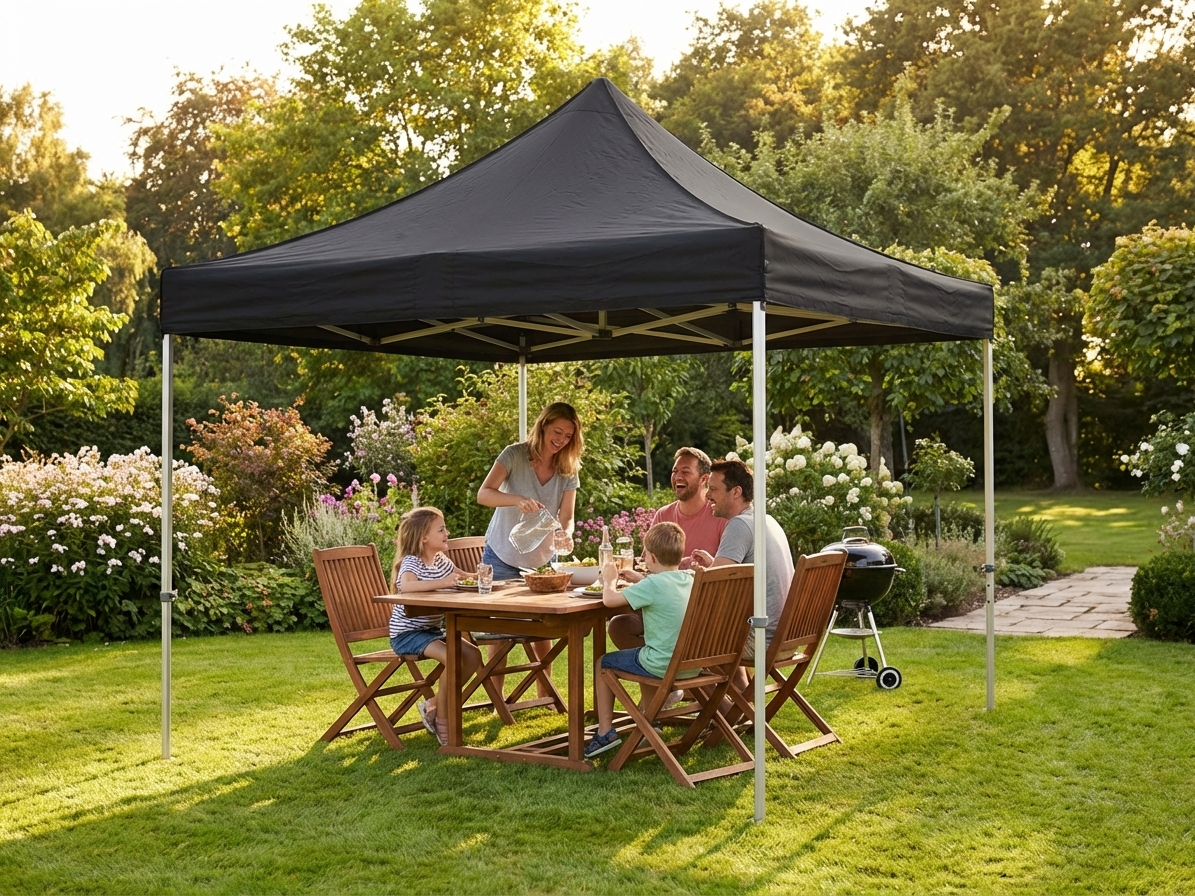 Black pop up gazebo flame retardant for outdoor events - product detail