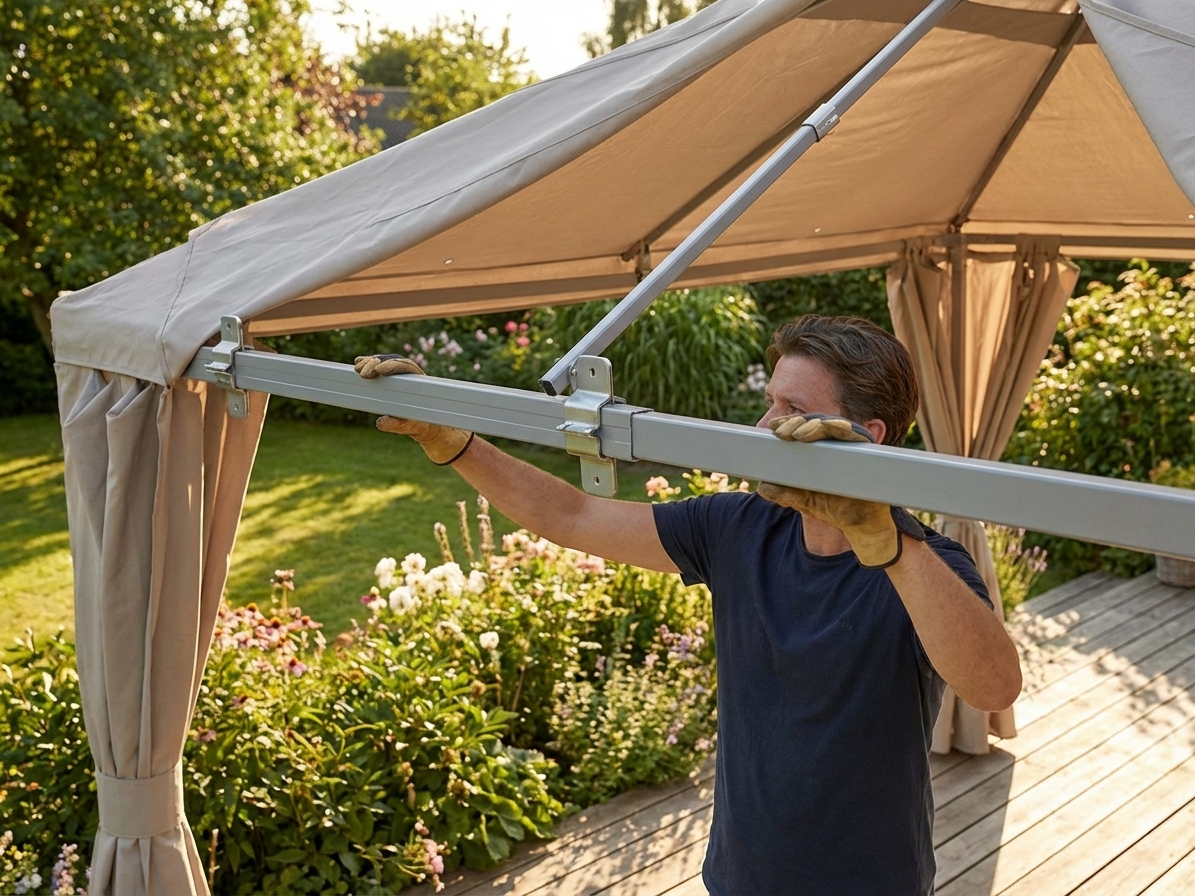 Aluminium roof pole for outdoor structures, 1.76 m silver