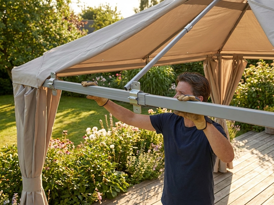 Aluminium roof pole for outdoor structures, 1.76 m silver