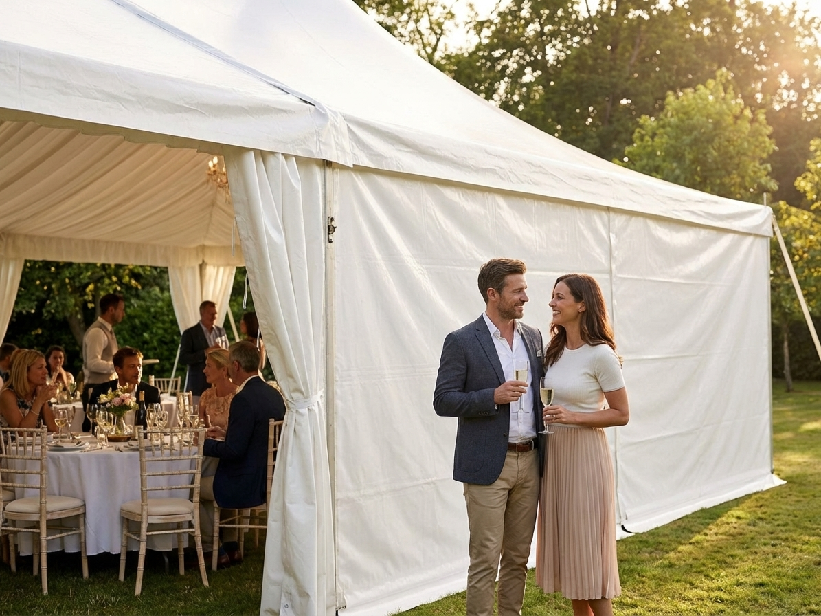 White sidewall for FleXtents, 5m, polyester with PVC backing - view 3