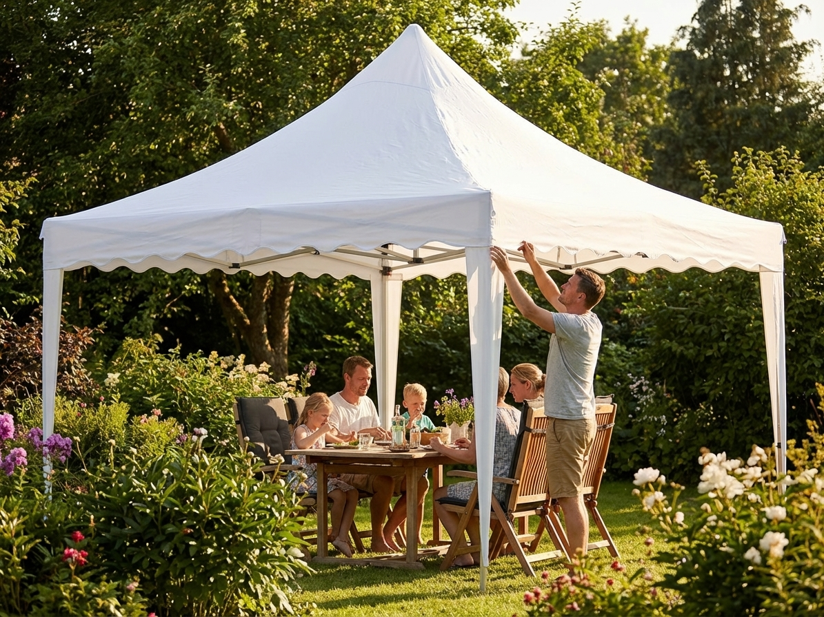 White gazebo roof cover 3x6m, polyester PVC for outdoor use