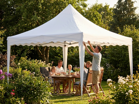 White gazebo roof cover 3x6m, polyester PVC for outdoor use