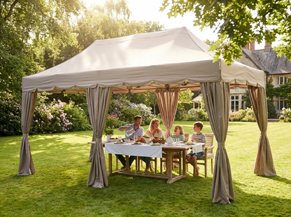 Pop Up Gazebo 4x8m Latte with Steel Frame - view 3