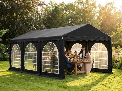 Black 3x6m marquee for events with PVC polyester material - view 3