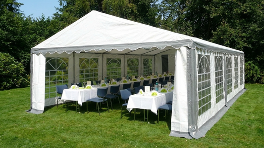 Outdoor Marquee 5x10m Grey/White PE Tarpaulin - product detail