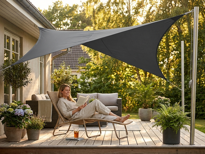Anthracite Sun Shade Sail 3.6m Triangular for Outdoor Use