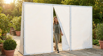 White polyethylene tarpaulin endwall, 6m, UV-resistant - product detail