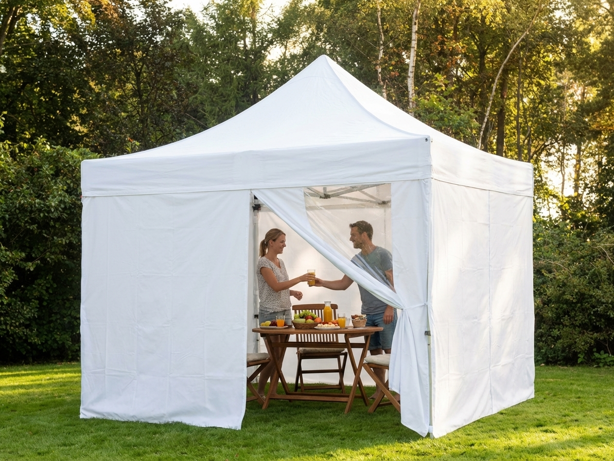 Pop Up Gazebo 4x4m White with Aluminium Frame