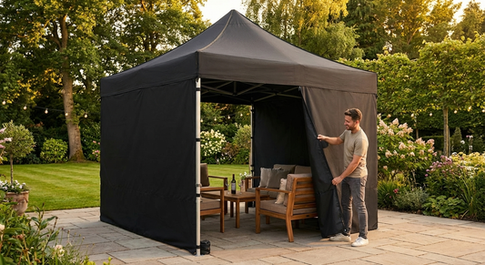Black Pop Up Gazebo Sidewall Kit 4x4m for Outdoor Events