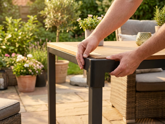 Black plastic corner leg fitting for versatile use
