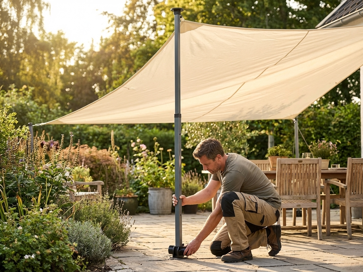 Complete roof pole for marquees in grey - product detail