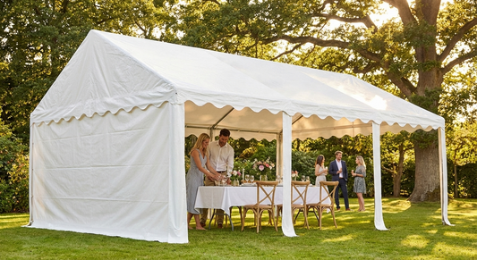 White marquee roof cover, polyethylene, 4x8 meters - product detail