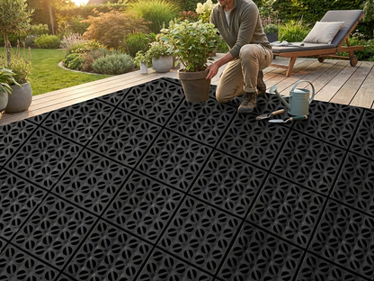 Black plastic flooring made from high quality polyethylene