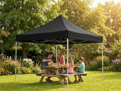 Black pop-up gazebo with aluminium frame, 3x3 m size - view 3