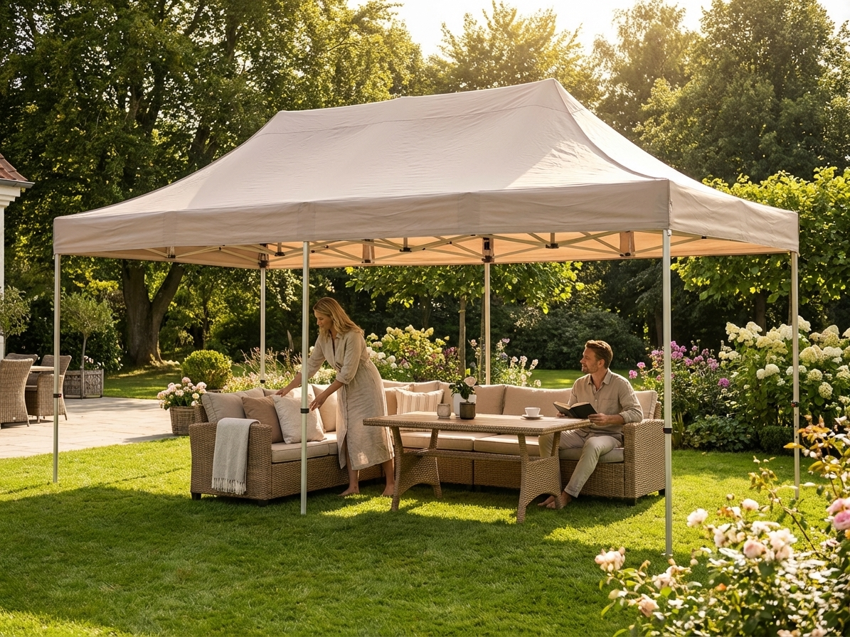 Gazebo Roof Cover 4x8m in Latte with Durable Polyester PVC