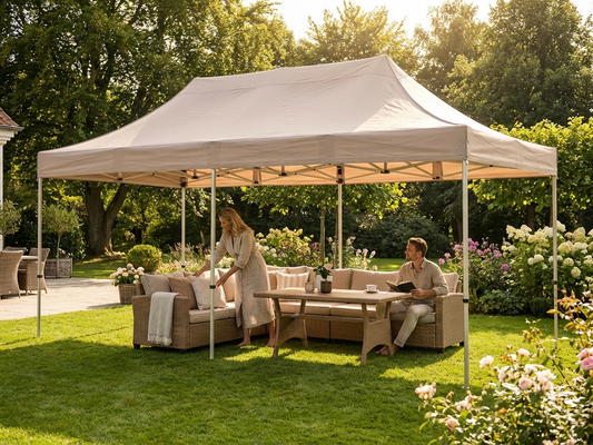 Gazebo Roof Cover 4x8m in Latte with Durable Polyester PVC
