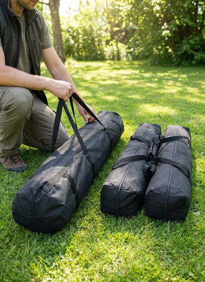 4-metre marquee carry bag in black polyester with PVC coating